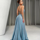 Elegant Glitter Spaghetti Strap A-Line Evening Dress DP8148