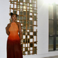 Schickes langes A-Linien-Partykleid mit Neckholder und Farbverlauf in Orange, DP4051