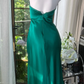 Enchanting Dark Green Sweetheart Strapless Sheath Satin Prom Dress Evening Dress DP6310