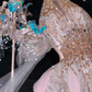 Gorgeous Shiny Pink Beaded Sequined Design A-Line Prom Dress Evening Dress Ball Gown DP6225