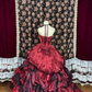 Gorgeous Burgundy Satin Sweet 16 Quinceanera Strapless A-Line Floor-length Prom Dress Birthday Dress Evening Dress Ball Gown DP6421