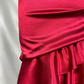 Vintage Wine Red Halter Satin Long Evening Party Dress Birthday Outfits, DP4389
