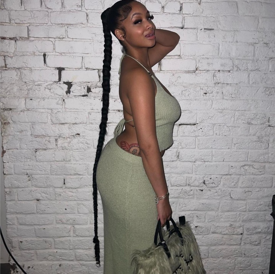 Pretty Sage Green Ribbed Knit Two-Piece Halter Neck Prom Dress DS12105 DSProm Pretty Sage Green Ribbed Knit Two-Piece Halter Neck Prom Dress DS12105 DSProm