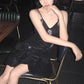 Sparkling Black Sequin Spaghetti Strap Design 16th Birthday Party Dress Homecoming Dress DP6036