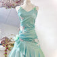 Fashion Mint Green Sparkling Sequin Spaghetti Strap Ruffled Hem Short 16th Birthday Party Dress Homecoming Dress DP6040