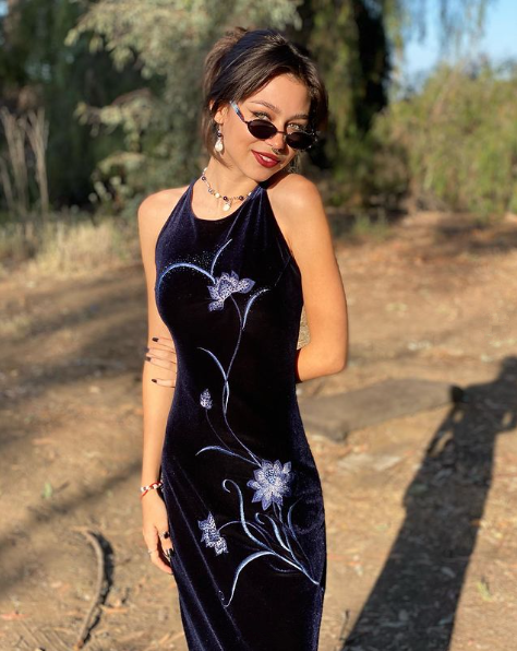 Chic Dark Navy Embroidery Long Prom Dress,DP1915