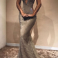 Halter Open Back Long Prom Dresses Shiny Beads Crystals Mermaid Formal Gowns,DP0115