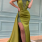 Glitter Halter Sequined Paneled With Train And Slit Evening Party Prom Formal Dress,DP073