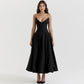 Sexy Black Strapless Prom Dress A-Line V-neck Evening Dress Formal Dress DP6693