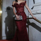 Elegant Off-the-Shoulder Sheer Corset Mermaid Prom Dress 3D Floral Beaded Evening Gown DP8221