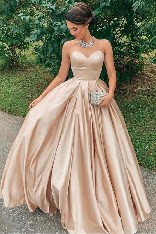 Chic Sweetheart Simple Long A-line Prom Dresses Modest Long Women Dress,DP0127