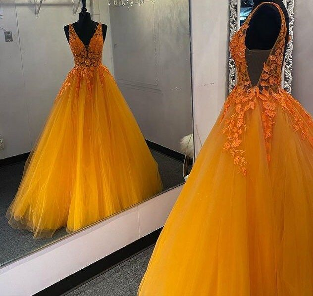 Orange Prom Dress For Girl Custom Made Evening Party Dress Formal Prom Dresses,DP0131