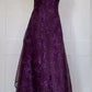 Vintage Purple Applique Prom Dress Lace Evening Gown Strapless Party Dress Long Formal Dress DP6950