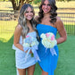Vintage Simple Sheath Chiffon Strapless Homecoming Dress Party Dress Cocktail Dress DP6684