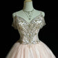 Vintage Pink Beaded Embroidery A-Line Homecoming Dress Spaghetti Strap Party Dress Short Chiffon Cocktail Dress, DP6558