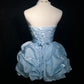 Vintage Sweetheart A-Line Homecoming Dress Ruffle Strapless Party Dress Short Cocktail Dress, DP6557