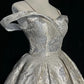 Vintage Silvery A-Line Homecoming Dress Spaghetti Strap Party Dress Short Cocktail Dress, DP6556