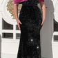 Chic & Modern Off-Shoulder Sequins Black Long Formal Prom Dress,DP0257