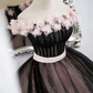 Black Shiny Off Shoulder Formal Prom Dress Party Gown,DP1003