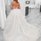 White Sweetheart Tulle Appliques Long Prom Dress Wedding Dress,DP1008