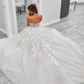 White Sweetheart Tulle Appliques Long Prom Dress Wedding Dress,DP1008