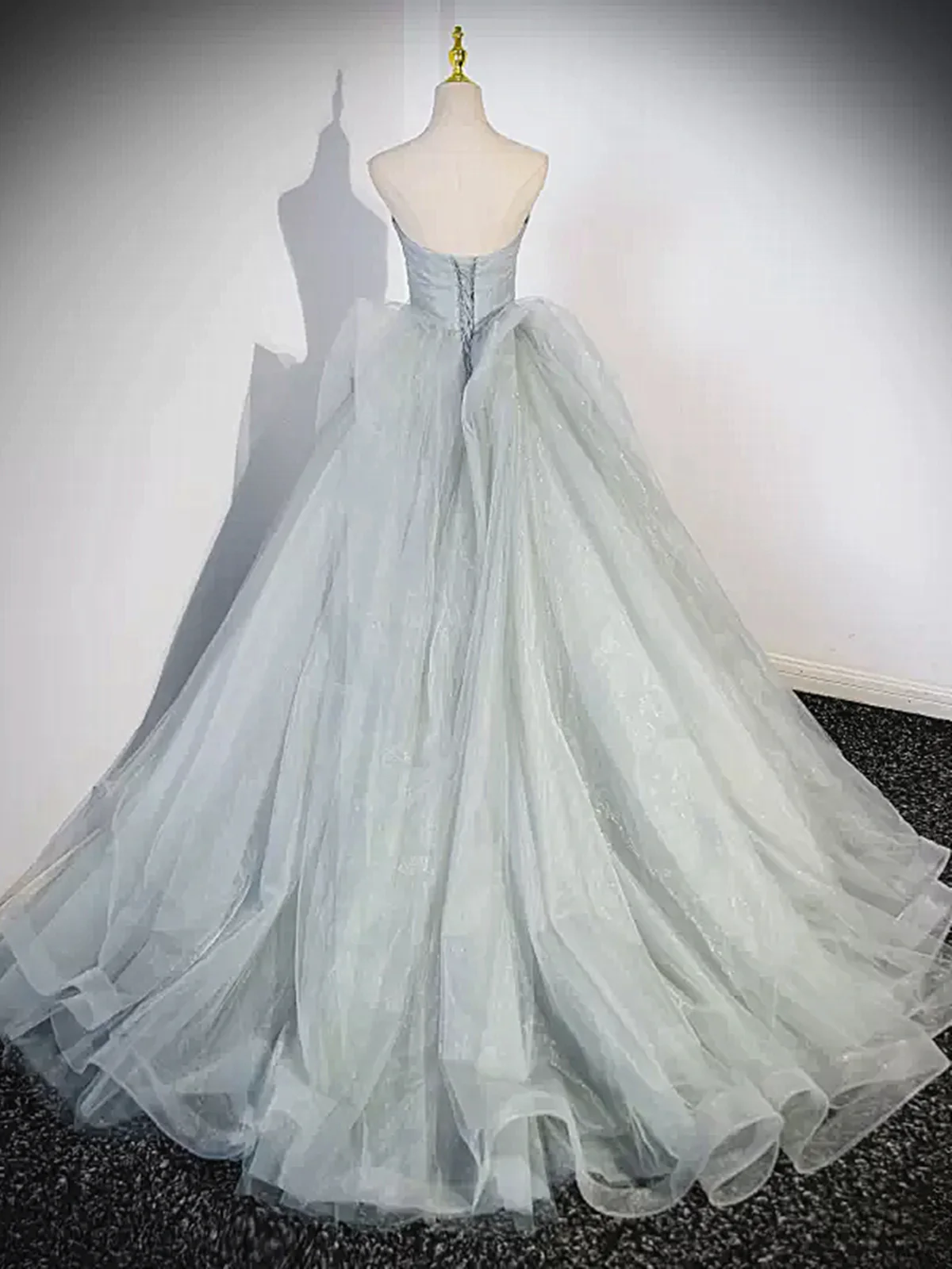 Elegant Tulle Strapless A-Line Prom Dress Ball Gown,DP1020