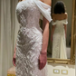 Gorgeous White Off Shoulder Beading Appliques Long Prom Dress Wedding Dress,DP1032