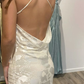 Chic Ivory Backless Long Prom Dress Party Dress,DP1037