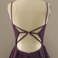 Dark Purple Straps Backless A-Line Formal Party Dress,DP1038