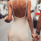 Ivory Spaghetti Straps Backless Long Party Dress,DP1046