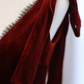 Red V Neck Velvet Mermaid Long Prom Dress Formal Party Dress,DP1059