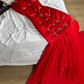 Red Strapless Tulle Long Prom Dress Wedding Dress with Beads,DP1062