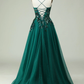 Emerald Green Sequined Beaded Long Formal Prom Dress,DP1065