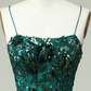 Emerald Green Sequined Beaded Long Formal Prom Dress,DP1065