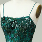 Emerald Green Sequined Beaded Long Formal Prom Dress,DP1065