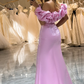 Chic Pink Off Shoulder Long Prom Dress with Slit,DP1067