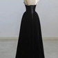 Black Velvet Tea Length Formal Prom Dress with Pearl,DP1070