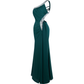 Green One Shoulder Backless Beading Long Prom Dress Evening Party Dress,DP1082