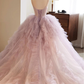 Elegant Pink and Purple A-Line Tulle Formal Party Gown,DP1089