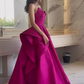 Fuchsia A-Line Strapless Long Prom Dress Evening Party Dress,DP1135