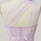 Lilac Elegant A-Line One Shoulder Long Prom Dress With Appliques,DP1147