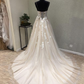 Elegant Ivory Spaghetti Straps Lace Tulle Formal Prom Dress,DP1148