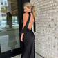 Black Deep V Neck Backless Prom Party Dress,DP1198