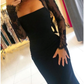 Black Long Sleeves Backless Mermaid Long Prom Dress,DP1200