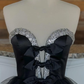 Black Sweetheart A-Line Tulle Tiered Beading Long Party Dress Evening Gown,DP1266