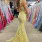 Charming Red Appliques Sequined Mermaid Long Prom Dress,DP1275