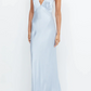 Light Blue Deep V Neck Long Party Dress Wedding Guest Dress,DP1285