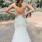 White Backless Beading Mermaid Formal Party Dress with Feather,DP1295