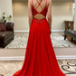 Red V Neck A-Line Sequins Long Formal Prom Dress,DP1298