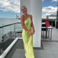 Sage Green Halter Backless Party Dress Simple Wedding Guest Dress,DP1299